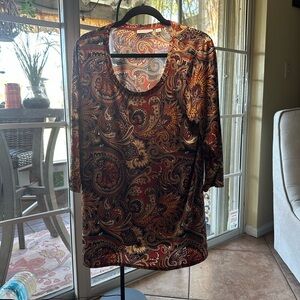 Susan Graver Paisley Print Women's Top